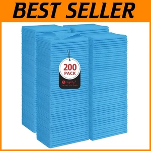 200 Pack Blue Shop Rags, Reusable Cleaning Cloths - Picture 1 of 9