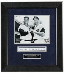 Mickey Mantle Framed Handwritten Photo Display 17.5 X 19.5 PSA/ DNA LOA - Picture 1 of 3