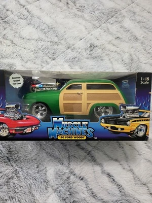 Muscle Machines 1950 Ford Woody  Green, 1:18, Collectible, NEW IN BOX! Must Have - Image 1 of 4