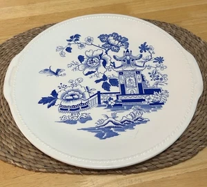 Taylor Smith Taylor TST blaue Pagode asiatisch chinesisch Tempel Hackteller 12" LESEN - Bild 1 von 7