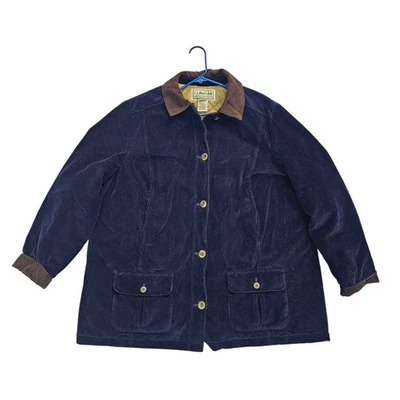 LL Bean куртка темно-синий вельвет Thinsulate выстеганная с подкладкой над куртка мужская 2 X - Изображение 1 из 4