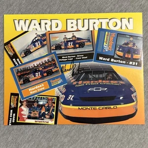 Ward Burton #31 Hardee's Racing NASCAR A.G. Dillard Motorsports 8"x10" - Foto 1 di 5