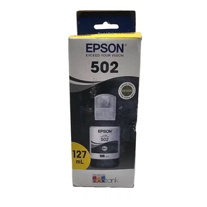 Botella de tinta Epson 502 caducidad 11/2025 127 ml negra genuina nueva y sellada - Imagen 1 de 5