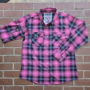 Camicia DIXXON Flannel Co "The Fighter" Pearl Snap donna grande consapevolezza del cancro - Foto 1 di 11