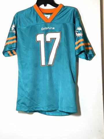 Miami Dolphins Youth XL or Adult S Jersey 17 Tannehill Logo on Sleeves Cover