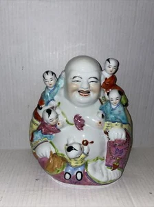 Figura de Buda Riendo de Porcelana China de Colección con 5 Niños Numerados 23 - Imagen 1 de 7