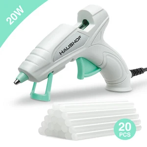 HAUSHOF Mini Hot Glue Gun Kit for Crafts & DIY 20W 120V w/20PCS Hot Glue Sticks - Picture 1 of 9