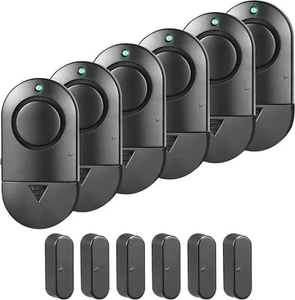 Window Door Alarm, Black Home Security Alarm for Kids,House,Office (6Pack) - Picture 1 of 7