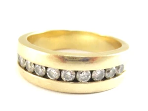 SEHR SCHÖNES 14K GELBGOLD HERREN 0,80CT DIAMANT BAND 10,9G - Bild 1 von 9