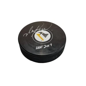 MARK RECCHI Signed Pittsburgh Penguins Puck - HOF 2017 (Exact Photo) - 00595 - Picture 1 of 2