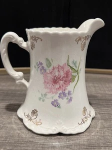 1920 Homer Laughlin Hudson vintage china 5”pitcher. Gold trim, Floral. 620N5 - Picture 1 of 6