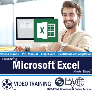 Learn Microsoft EXCEL 2019 and 365 Training Tutorial DVD & Digital Course 10 Hrs - Picture 1 of 7