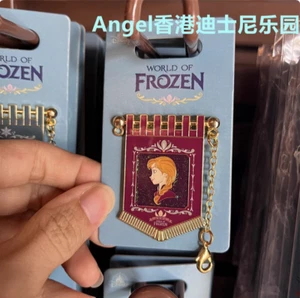 Authentic Hongkong Disney Pin Frozen Anna Flag Pin Badge Limited Edition - Picture 1 of 1