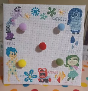 Hand Made Disney Inspired Inside Out Pinboard With Ball Pins 21x21cm - Picture 1 of 1