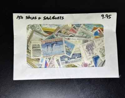 150 Premium World Assortment Used Stamp Collection Featuring Ships & Sailboats - Image 1 of 4
