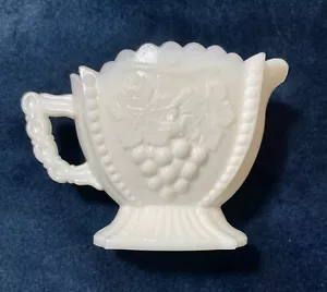 Westmoreland White Milk Glass Paneled Cherry & Grape Pattern Creamer - Picture 1 of 16