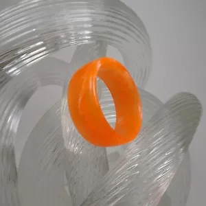 Neon Orange Perlen Acryl Harz Ring - Fluoreszierend Orange - Unisex - Handarbeit - Bild 1 von 1