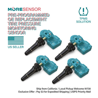 Paquete de 4 sensores TPMS preprogramados Mobiletron 433 MHz para CL Clase S Clase Cayenne Foto 1 de 4