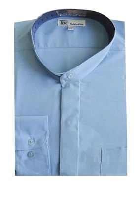 Camisa de vestir para hombre con cuello mandarín (cuello con bandas) Fotino Landi/TDC SG01 Foto 1 de 4
