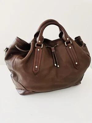 Burberry Earlsburn Brown pebbled Leather Tote Shoulder Big Bag Nova Check Lining - Image 1 of 4
