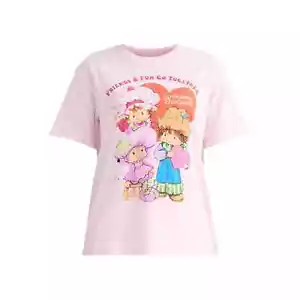 Strawberry Shortcake Women’s SIZE M 8-10 Friends and Fun Graphic Tee PINK NEW - Picture 1 of 5