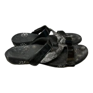 Vionic Sandals Women’s Size 9 Jodie floral leather black - Picture 1 of 4