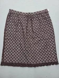 Milly Damen Rock 4 braun A-Linie Strick Blumenmuster Baumwolle USA - Bild 1 von 10