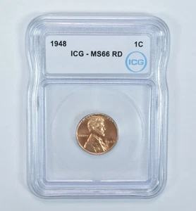 1948 Lincoln Wheat Cent MS66 RD ICG *4202 - Picture 1 of 5