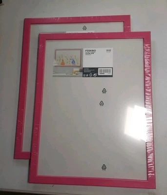 2 Ikea Fiskbo 12"x16" Hot Pink Hanging Photo Picture Frames New Sealed - Image 1 of 4