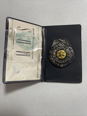 Vtg. Mattel Detective Squad Tin Private Detective Badge With Wallet Case  - Image 1 of 4