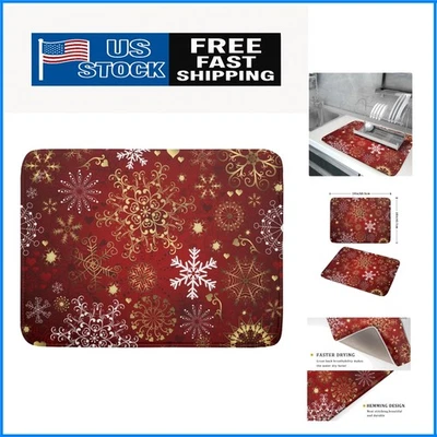 Alfombra de secado de copo de nieve roja súper absorbente 18x24 para el cuidado de la cocina sin esfuerzo Foto 1 de 4