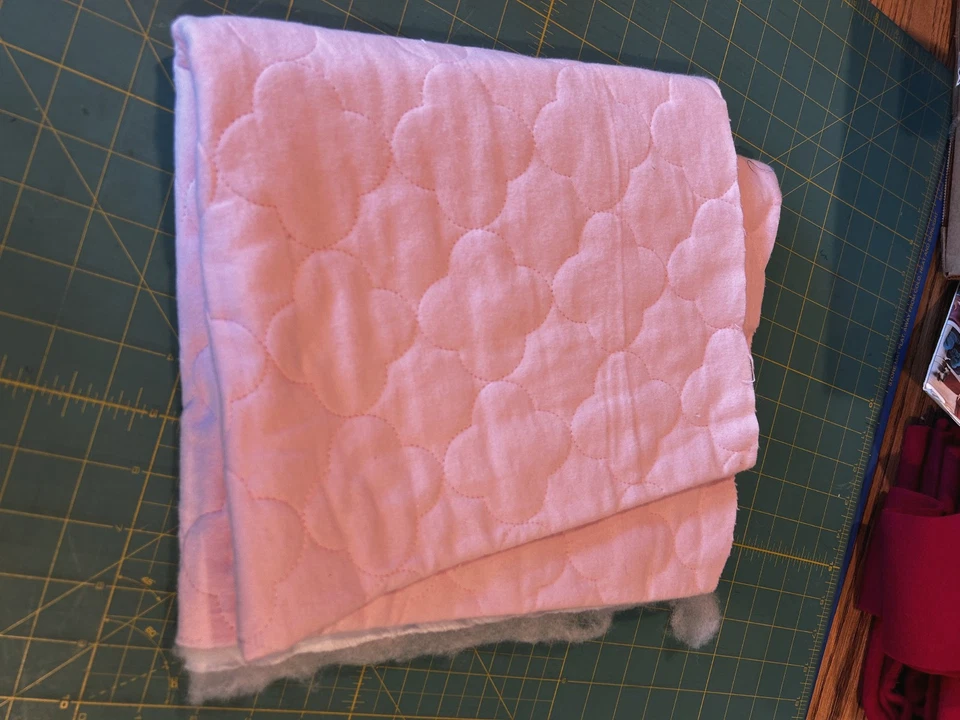 24" X 40"  Pretty Pink Quilted  Flannel Fabric OOP - Image 1 of 1