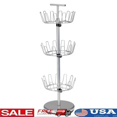 Estante organizador de árbol de zapatos de 3 niveles con capacidad para 18 pares giratorio almacenamiento ahorro de espacio nuevo Foto 1 de 4