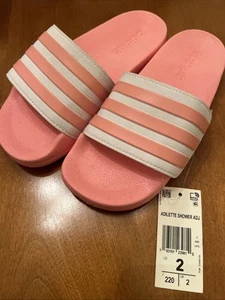 Adidas Adilette Big Kinder Badelatschen pink-weiß CQ2897 Größe 2 - Bild 1 von 5