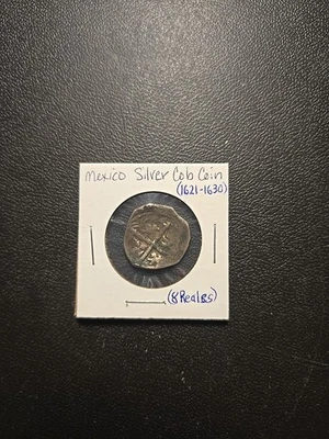 Spanish Silver Colonial Coin, 2 (or 8) Reales, 1621-1630 Mexico - Image 1 of 2