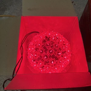 GE Holiday Classics 6" Super Sphere 100 Lights Red Indoor Outdoor Ball - Picture 1 of 4