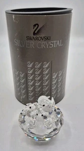 FIGURA CRISTAL PLATA SWAROVSKI PÁJAROS NIDO MAMÁ Y 3 BEBÉS EN CAJA ORIGINAL - Imagen 1 de 6