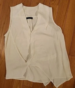 Blusa camisa sin mangas marfil Maven West talla pequeña para mujer - Imagen 1 de 3