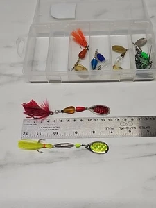 6 Fishing Lures French Blade Spin Bait hand crafted high quality materials. - Picture 1 of 12