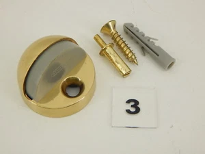 3 STANLEY COMMERCIAL BRASS HI-RISE FLOOR DOORSTOPS BRIGHT BRASS SP9203 57-0002 - Picture 1 of 2