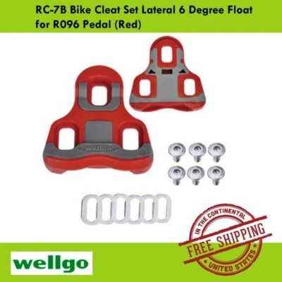 Juego de botines de bicicleta Wellgo RC-7B flotador lateral de 6 grados para pedal R096 (rojo) Foto 1 de 4
