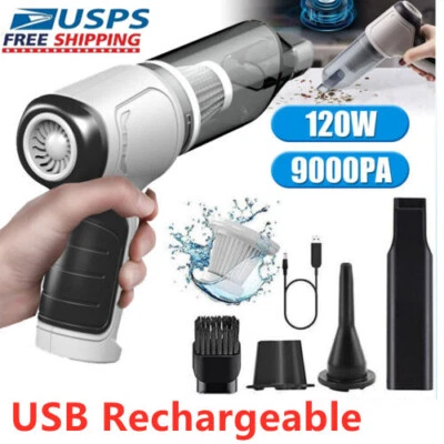 120W 9000Pa Electric Cordless Car Vacuum Cleaner Handheld Duster Dry Wet Home US - Image 1 of 4