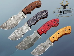 CUCHILLO TRACKER 10" DE LARGO HOJA DE DAMASCO FORJADA A MANO EN 3 ESCALAS, FUNDA - Imagen 1 de 60