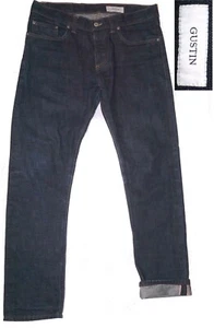 Gustin Jeans #75 Dark Okayama Standard Raw Japanese Selvedge Slim 34 x 31 men - Picture 1 of 20