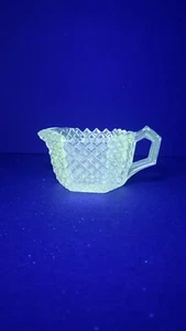 English Hobnail Clear Glass Depression Creamer By Westmoreland - Manganese Glass - Picture 1 of 3