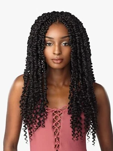 2 Pack Sensationnel Crochet Braids Lulutress Passion Twist 18" 1B Pre-Looped - Picture 1 of 3