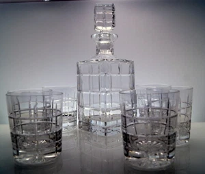Whisky-Set 6 Whiskyglaeser + Caraffa Bicchiere di Cristallo Al Piombo - Imagen 1 de 7