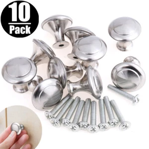10PCS Brushed Nickel Cabinet Knobs Drawer Pulls Door Handles Kitchen Hardware - Picture 1 of 10