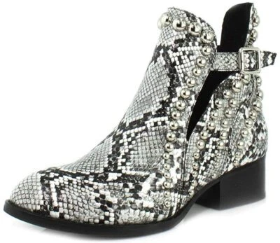 Jeffrey Campbell Rylance Cuero Tachonado Botines Gris Serpiente Botín EE. UU. 9.5 Foto 1 de 4