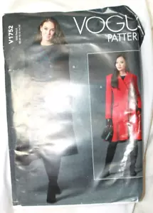 Vogue V1752 Womens Lined Long Coat Uncut Sewing Pattern Size B5 8-16 - Picture 1 of 2